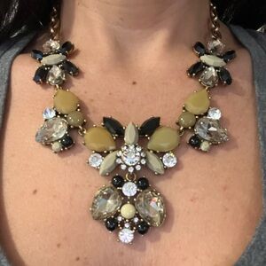 J.crew necklace in black and gray stone.